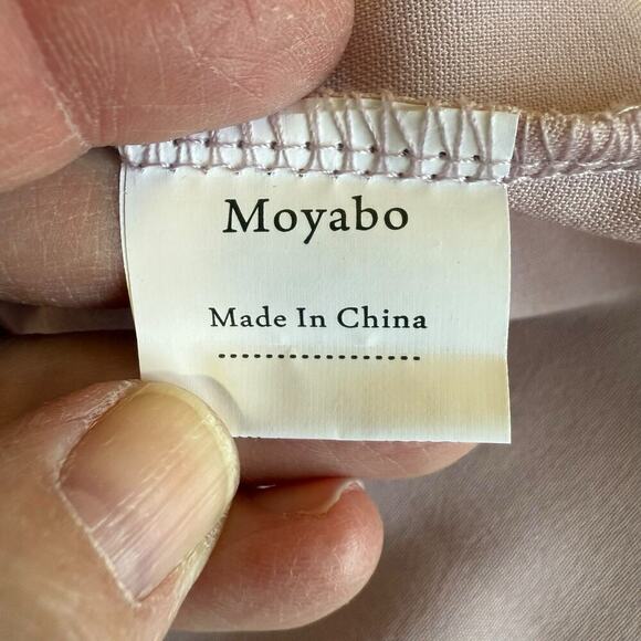 Moyabo Blouse Chiffon Career Top Bow M Pink Office Siren Corp Core Button Up NWT - Picture 12 of 13